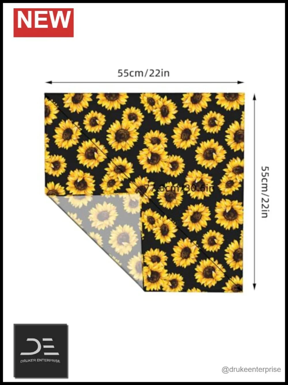 22x22 Faux Silk Square Scarf - Soft & Lightweight Multipurpose Neck Scarf for